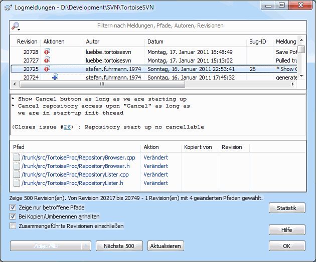 Der Log-Dialog