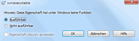 Eigenschaftsseite svn:executable