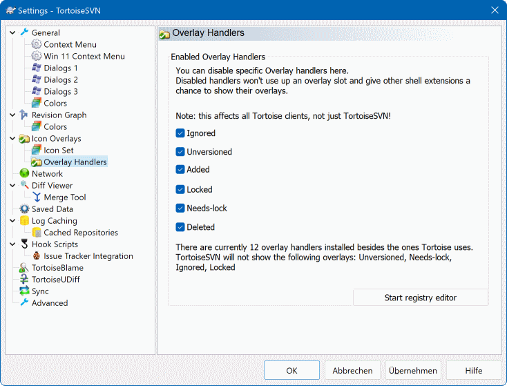 The Settings Dialog, Icon Overlays Page